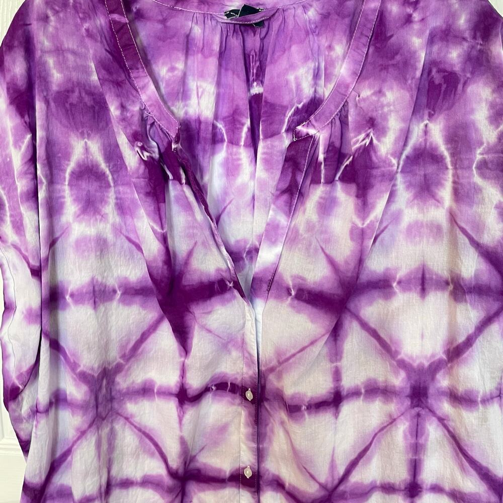 handmade tie dyed maxidress shibori swim cover XXL purple - Picture 2 of 9